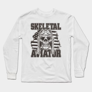 Skeleton Aviator Minimalist Long Sleeve T-Shirt